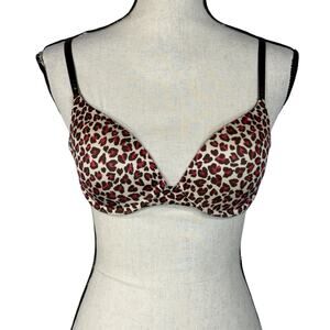 Victoria’s Secret SZ 34C Biofit Demi Uplift Bra Leopard Print Push-Up Adjustable